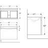 Раковина GEBERIT RENOVA PLAN 100х48 см + шкафчик 78.8х58.5 см темно-серый 122200000+869581000