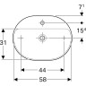 Раковина накладная GEBERIT VARIFORM 45x60 см 500.778.01.2 без отверстия перелива