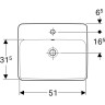 Раковина встраиваемая GEBERIT VARIFORM 45x55 см 500.741.01.2 с отверстием перелива