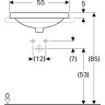 Раковина встраиваемая GEBERIT VARIFORM 48x55 см 500.723.01.2 без отверстия слива