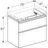 Тумба для комплекта GEBERIT SMYLE SQUARE 500.353.JR.1 75 см пекан