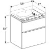Тумба с раковиной GEBERIT SMYLE SQUARE 500.229.01.1+500.352.JR.1 пекан